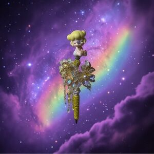 Whimsical Gold and Crystal Pen